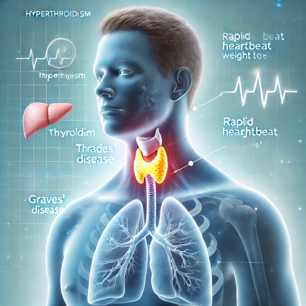 it is an informative image highlight the Hyperthyroidism